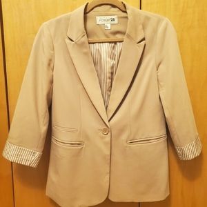 Tan Blazer w/ Strip Cuff